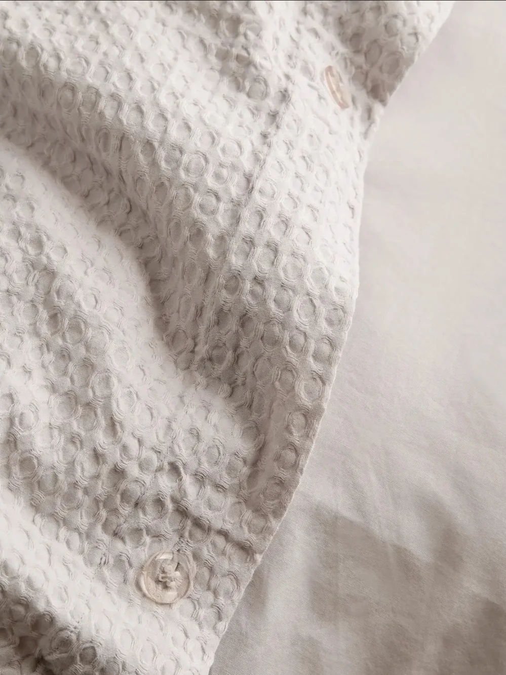 Quince Organic Luxe Honey Comb Duvet Cover - King - Light Grey